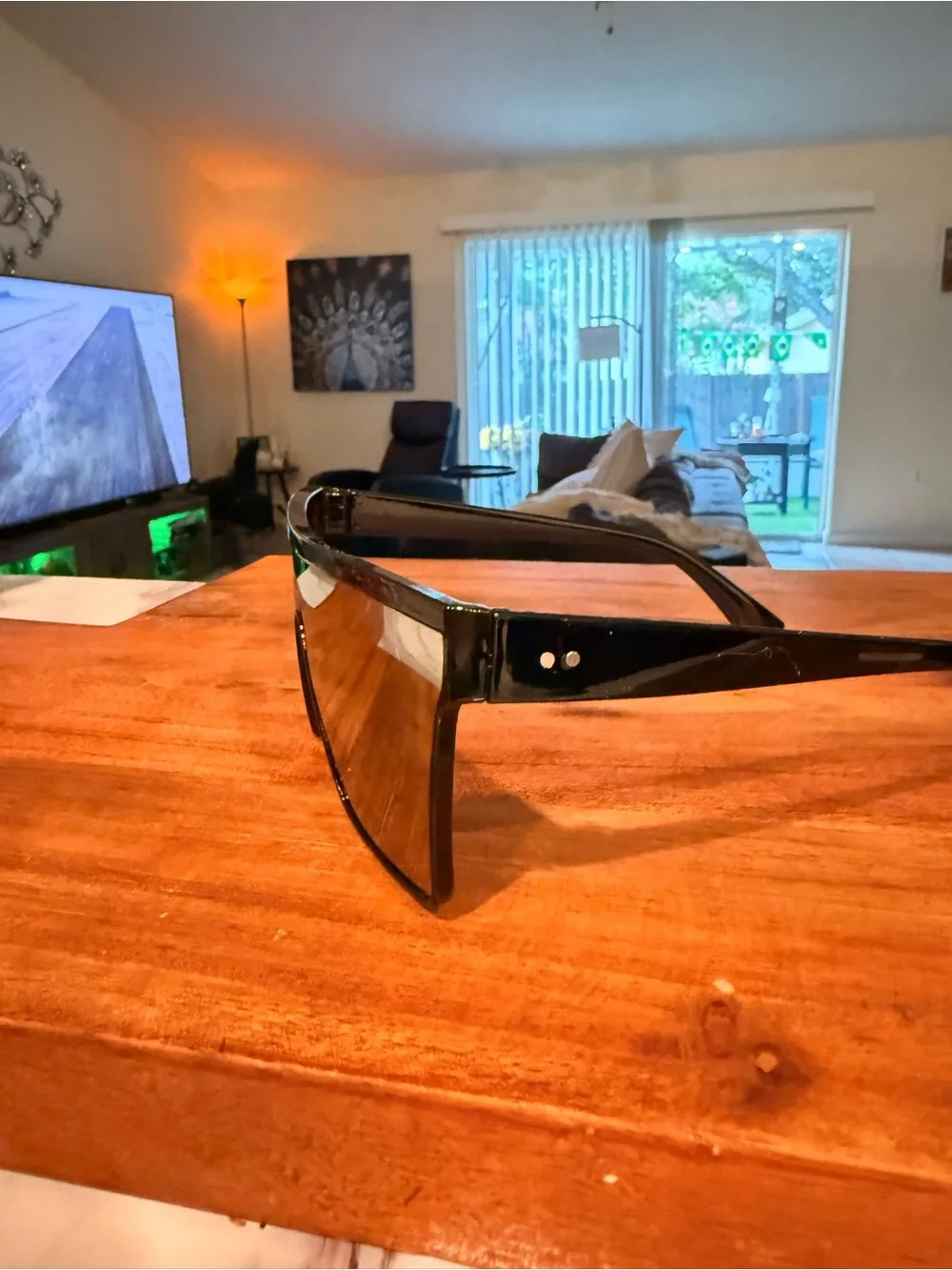 Shield Sunglasses with Brown Mirrored Lenses
